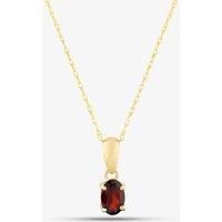 9ct Yellow Gold Oval Cut Garnet Necklace OJS0006P-GAR 9KY