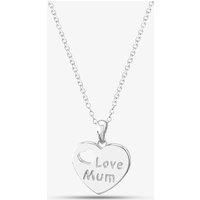 Silver Love Mum Heart Cut Out Pendant Necklace SP04061A