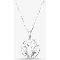 Silver Circle Wings Pendant Necklace SP02251C