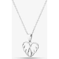 Silver Openwork Heart Shape Wings Pendant Necklace SP04242A