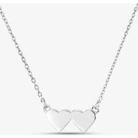 Silver Plain Double Heart Necklace NC01104A