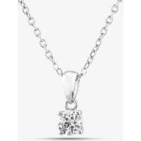 Silver Small Brilliant Cut Cubic Zirconia Pendant Necklace ZQP00046