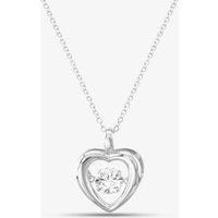 T.H.Baker Women's Silver Cubic Zirconia Open Heart Pendant Necklace MP02331D | Size: Standard