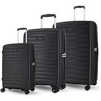 Rock Luggage Palma 3-Piece Luggage Set (Cabin/Medium/Large) - Black