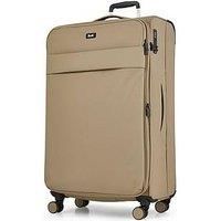 Rock Harper Large Soft Shell Suicase in Beige, Lightweight & Stylish Design, 360 Swivel-Wheels & TSA Combination Lock - 78 x 47 x 34cm 84L Capacity