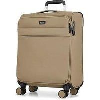 Rock Harper Small Soft Shell Cabin Suitcase in Beige - Lightweight & Stylish Design, 360 Swivel-Wheels & TSA Combination Lock - 54 x 39 x 22 cm 34L Capacity