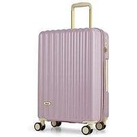 Rock Primrose Medium Hard Shell Suitcase in Purple - Lightweight & Stylish Design, 360 Swivel-Wheels & TSA Combination Lock - 66x41x33cm 62L Capacity