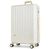 Rock Primrose Large Hard Shell Suitcase in Cream - Lightweight & Stylish Design, 360 Swivel-Wheels & TSA Combination Lock - 76x 47.5 x 25cm 91L Capacity