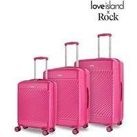 Rock Luggage Love Island Pink 3Pc Set Suitcase