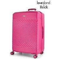 Rock Love Island Suitcase in Pink - Large Hard Shell Case for Style Seekers & Travel Lovers - Lightweight & Durable, 360 Swivel Wheels & Telescopic Handle - 78x53x34cm 119L Capacity