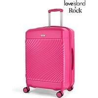 Rock Love Island Suitcase in Pink - Medium Hard Shell Case for Style Seekers & Travel Lovers - Lightweight & Durable, 360 Swivel Wheels & Telescopic Handle - 66x46x30cm 75L Capacity