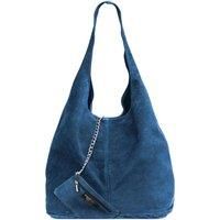 Spacious Slouch Genuine Italian Suede Tote Handbag