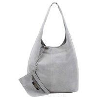 Spacious Slouch Genuine Italian Suede Tote Handbag