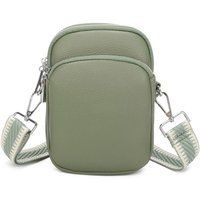 Kitise Women's Phone Pouch Crossbody Bag Small Vertical Multi Compartment Purse in Green