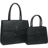 Snake Skin Buckle 2 In 1 Handbag Tote Bag