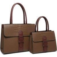 Snake Skin Buckle 2 In 1 Handbag Tote Bag