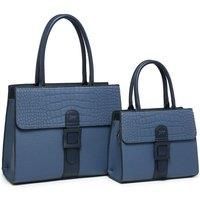 Snake Skin Buckle 2 In 1 Handbag Tote Bag