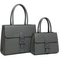 Snake Skin Buckle 2 In 1 Handbag Tote Bag