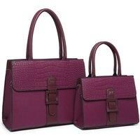 Snake Skin Buckle 2 In 1 Handbag Tote Bag
