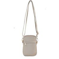 JFY Women's Zip Pocket Front Crossbody Phone Bag in Light Khaki