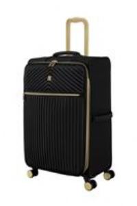 IT Luggage 8 Wheel Soft Suitcase - Black, Medium