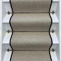 RainbowHome Andes Stair Runner With 100% Pure Wool Edge in Grey | Size: 70 cm x 600 cm