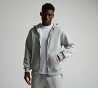 Closure London Relaxed Zip Through Hoodie - Grey - Size M