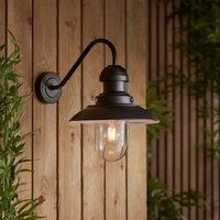 Return - Vogue Preston Curved Outdoor Wall Light, Matt Black
