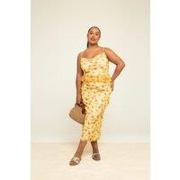 Curve Floral Printed Ruffle Sun Dress