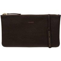 Pure Luxuries London Women's 'Emalia' Leather Clutch Bag in Dark Brown