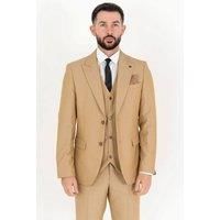 V2 Classic Men's Jude Three Piece Suit Sand in Light Tan | Size: 48R