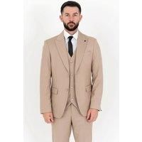 V2 Classic Men's Mark Three Piece Sand Suit in Beige | Size: 50R