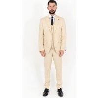 V2 Classic Men's Thomas Three Piece Cream Suit | Size: 38R