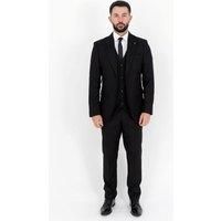 V2 Classic Men's Thomas Three Piece Black Suit | Size: 48R