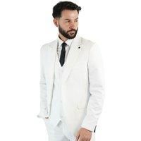 V2 Classic Men's Jude White Three Piece Suit | Size: 44R