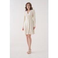 Relaxed Fit Floral Button-Front Long Sleeve Mini Dress