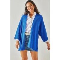 Regular Fit Batwing Sleeve Open Front Knit Cardigan