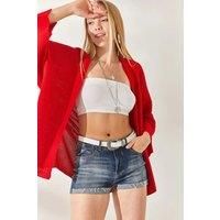 Regular Fit Batwing Sleeve Open Front Knit Cardigan