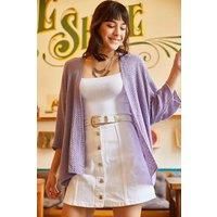 Regular Fit Batwing Sleeve Open Front Knit Cardigan
