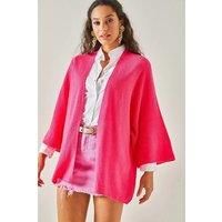 Regular Fit Batwing Sleeve Open Front Knit Cardigan
