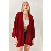 Regular Fit Batwing Sleeve Open Front Knit Cardigan