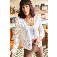 Regular Fit Open-Knit Crochet Cardigan