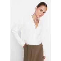 Oversized Cropped Soft-Textured High Neck Knit Cardigan