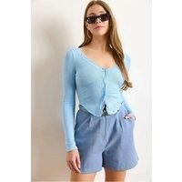 Slim Fit Lace Detail Blouse