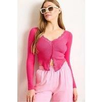 Slim Fit Lace Detail Blouse