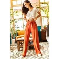 Palazzo Pants with Elastic Waist - Wide-Leg Fit