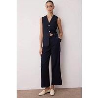 High-Waist Wide-Leg Woven Pleated Trousers