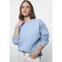HOXTON GAL Women's Thick Fleece-Lined Regular Fit Crew Neck Sweatshirt in Blue | Size: Large