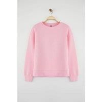 HOXTON GAL Women's Thick Fleece-Lined Regular Fit Crew Neck Sweatshirt in Pink | Size: XS