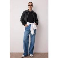 WOVCOR Women's High Waist Wide Leg Jeans Denim in Blue | Size: 12